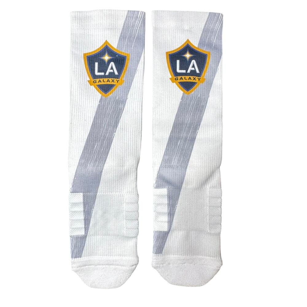 LA Galaxy MLS Soccer Crew Socks White Strideline Team Fan Gear NWOT